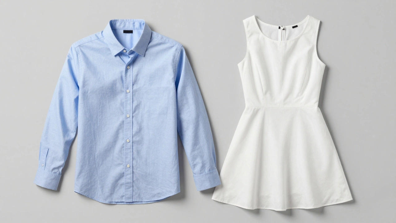 Хлопковая рубашка и платье на светлом фоне