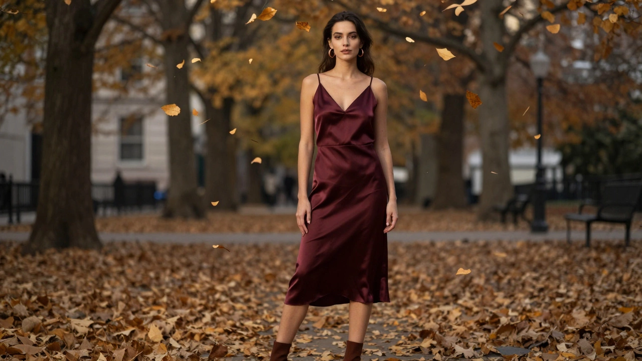 Какой цвет платья одеть на осень 2024: главные оттенки и как их носить