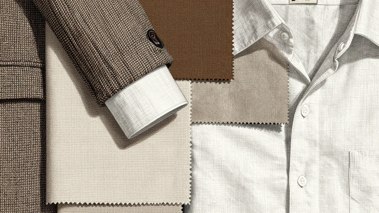 Слои ткани костюма демонстрирующие сочетание разных фактур