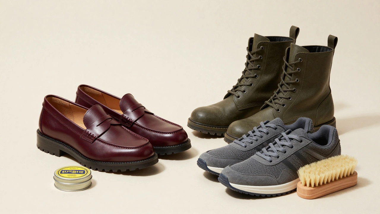 Подборка стильной мужской зимней обуви разных моделей и аксессуары для ухода