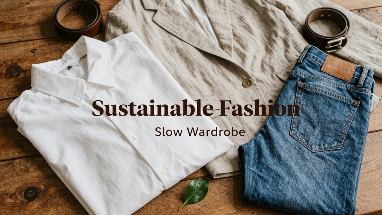 Раскладка качественных базовых вещей из натуральных тканей в концепции устойчивой моды